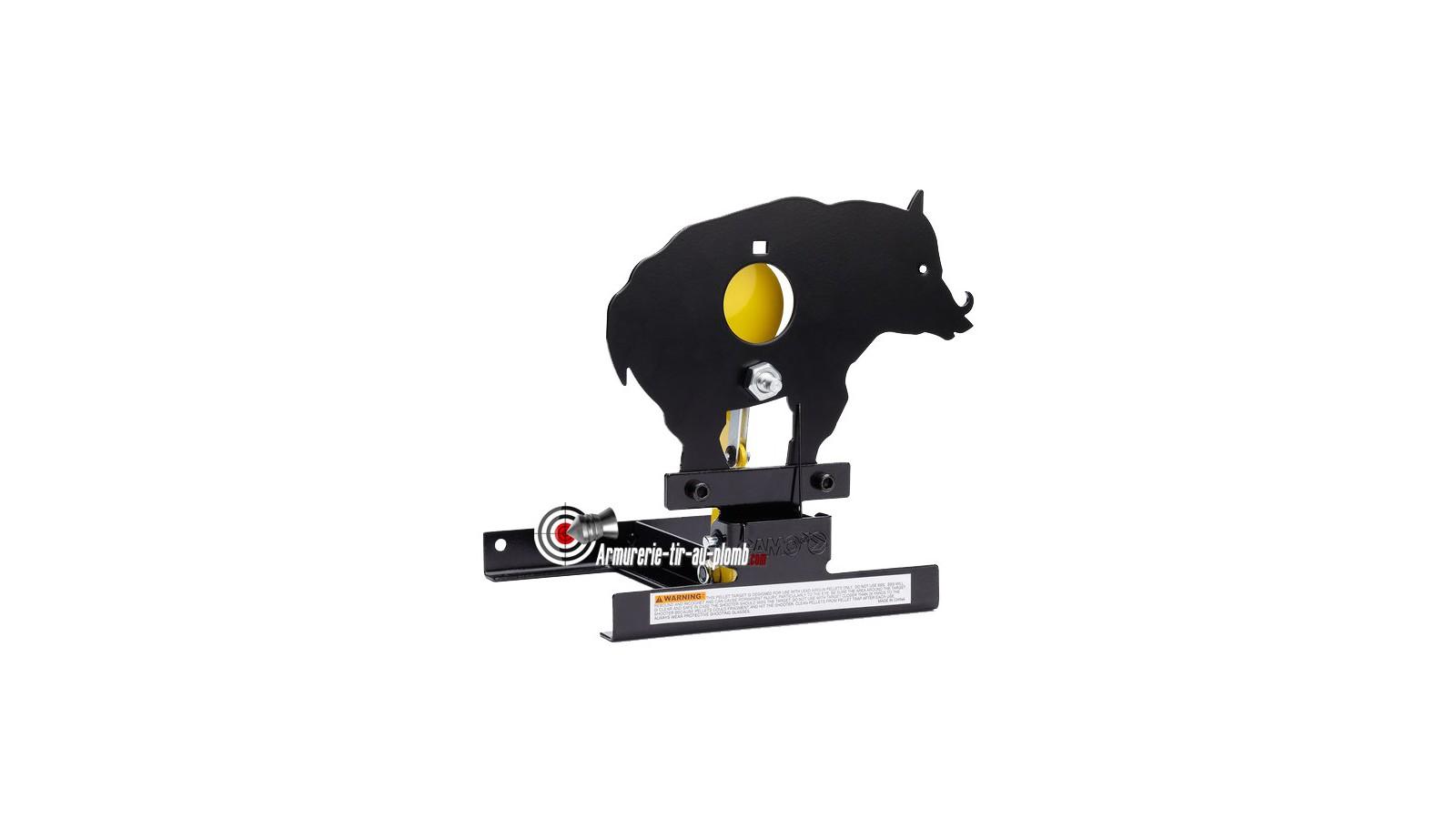 Cible de tir metallique basculante sanglier
